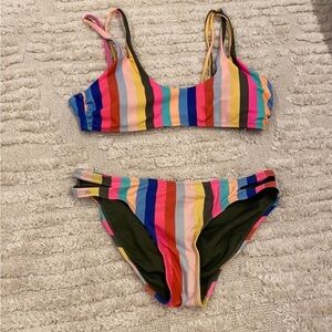 ⭐️LAST CHANCE ⭐️ No Boundaries Multi-color striped bikini